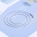 0.6mm Diameter Box With Universal Chain 45cm Length White Gold. / 925 Silver
