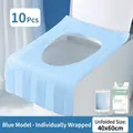 Blue disposable waterproof toilet seat cover in independent packaging, 10 pieces pack - Toilet Seat Cover / Blue