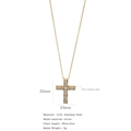 Golden 316L stainless steel cross necklace featuring vibrant rainbow pavé zircon stones - Cross No.21 (Gold Double Layer Multi Zircon)