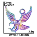 Rainbow stainless steel eagle pendant 32mm by 30mm size specifications detail view - Rainbow