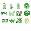 Grüne Strassaufkleber für psychische Gesundheit mit Kleeblatt- und Bandmotiven - Mental Health Awareness Grüne Schleife Strass Aufkleber 12 Stile