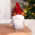 Christmas gnome doll with red sequin hat, brown antlers and 14cm striped sleeves - Sequin Red Hat Antler Gnome (14cm)