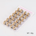 Minimalistische gestreifte Creolen aus zweifarbigem Edelstahl für den modernen Punk-Stil - 12 Paare Set / Zweifarbig (Gold & Silber)