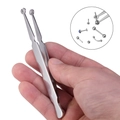 Pinza per piercing in acciaio inossidabile con orecchino a bottone gemma blu - Pinzette di bloccaggio universali
