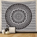 Tapiz de pared mandala blanco y negro para decoración de dormitorios y fondos fotográficos - 73X95CM (Cepillado Transfronterizo) / GT111201 Mandala Negro