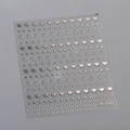 Silver embossed heart nail art stickers M-047 with holographic metallic finish - Silver (M-047)
