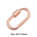 Rose gold oval screw gate connector ring for jewelry and accessories, size 25.0x14.0mm - Style 11 (Rose Gold Spring Clasp 25x14mm)