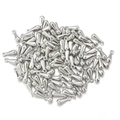 Silver alloy water drop pendants for DIY jewelry making and chain extensions - 2x7mm / White K/Silver