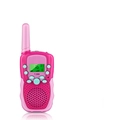 Walkie talkie rosa T-388 para niños con pantalla LCD y antena sobre fondo blanco - Rosa y Azul