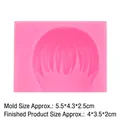 Stampo in silicone rosa per capelli di figure in argilla, 5,5x4,3x2,5 cm per bricolage - Stile 1 / Rosa