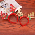 Sparkly reindeer antler headbands with Merry Christmas stars in red and gold glitter - Glitter Star Antlers / Red/Gold
