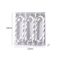 6-pack of Christmas candy cane ornaments with silver glitter spiral texture and hanging loops - Set of 6 / Silver