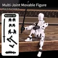 White 3D printed action figure with 13 movable joints and various weapon accessories - Gen 3 Black White With 4 Weapons 3 Hands