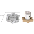 Star shaped silicone resin mold for candle holders with detailed dimension measurements - Windmill Flowers