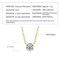S925 sterling silver necklace featuring 4.7mm D-color moissanite teardrop pendant - 0.3 Carat - Yellow Gold