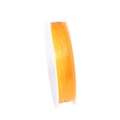 Close-up of orange crystal elastic string on a white spool for DIY bead jewelry crafting - 0.6mm 15m/Roll / Orange