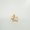 18K gold-plated Scottish Terrier pendant with white shell inlay and zircon detail - Dog - Gold