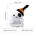 Handmade crochet ghost plush with positive quote card for desk decor and gifts - Ghost with Hat