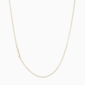 Minimalist gold-plated stainless steel necklace with small capital J letter pendant - Letter J
