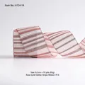 Rose gold and white striped ribbon with glitter finish for Christmas tree DIY crafts - Rose Gold White Glitter Stripe Ribbon #14 / 6.3cm*10 Yards