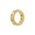 Lussuosa perlina distanziatrice rotonda dorata con cristalli di zircone trasparenti - Oro Zircone Bianco