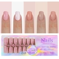 Nude pink press-on nails set with 3-in-1 soft gel system in 15 sizes and 150 pieces - 5-Color Nude Press-on Nails 05