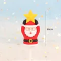 5.6cm Santa Claus silicone data cable protector with star detail and red finish - New Soft Glue Santa with Star