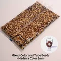 Mix of 3mm glass seed beads and bugle beads in earthy brown and gold tones - Maillard Mixed 3mm with Bugle Beads