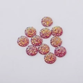 Makro-Detail von 12mm rosa Harz-Cabochons mit schillernder glitzernder Textur - 12mm / Irisierendes Rosa (3)