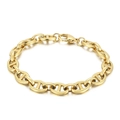 Bracciale a catena con maglie ad ancora in acciaio al titanio placcato oro 18 carati - Colore Oro (KB160607-Z)