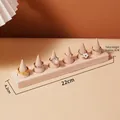 Solid wood 6-cone ring display stand for jewelry storage, size 22x4.2x6 cm - 6 Slots