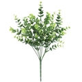 Artificial green eucalyptus branches for home decor with realistic leaf texture - 7-Prong 35-Mesh Eucalyptus
