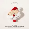 Christmas plush Santa Claus hair clip with embroidery details and festive red hat - Embroidered Santa Style (AFTS3-7)