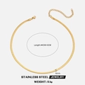 4mm flat snake bone chain necklace in 18K gold plated stainless steel, 40cm plus 5cm length - Gold 40+5CM-4MM