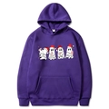 Felpa con cappuccio viola natalizia con fantasmi, cappelli di Babbo Natale e luci - Viola