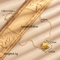 Collana con ciondolo a stella in acciaio inossidabile dorato con dimensioni e dettagli - Collana a stella piccola dorata (NK-243)