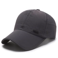 Dunkelgraue, schnell trocknende Mesh-Baseballkappe mit Sport-Tag für Sonnenschutz - Verstellbar / Dunkelgrau
