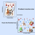 Detailed size chart for Christmas window decals showing layout and application dimensions - Classic Santa Snowman Combination (JDT-X43) / 1 Set of 4 Sheets