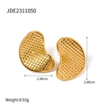 18k Gold Edelstahl Ohrringe mit Fischschuppenmuster JDE2311050 Größe 2,06x2,88cm - JDE2311050 / Bohnenohrringe mit Schuppentextur (JDE2311050) / Gold