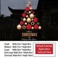 Christmas tree window sticker with red and gold ornaments in five sizes for glass decor - Chandelier Christmas Tree / Small
