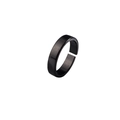Minimalist black matte stainless steel open ring for men with an adjustable smooth band - Adjustable Open / Black