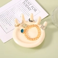 Minimalist hand-shaped resin jewelry display tray for rings and bracelets storage - Beige Hand Shape