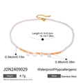 Detailoverzicht van de LOVE-kralenketting met roestvrijstalen ketting en maataanduidingen - LOVE letter kralen (JDN2409029)