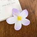 Tropical frangipani hair claw clip with purple and yellow gradient glossy finish - Purple Gradient