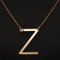 Elegant rose gold letter Z pendant necklace with minimalist stainless steel chain link - Rose Gold Z