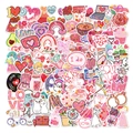 Detailed view of holographic heart stickers and rainbow decals for DIY crafts and gifts - Q11-Love Stickers 100Pcs-Holographic