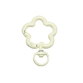 Creamy white flower-shaped spring gate ring alloy keychain connector for DIY crafts - Lacquer Beige