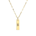 Collana placcata oro con ciondolo lettera B e cristalli colorati per donne e uomini - Lettera B