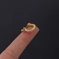 Minimalist gold-plated half-hoop ear bone stud with micro-set white cubic zirconia stones - Half Ring Gold Style (315-1#G)