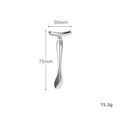Silver zinc alloy T-shape eye cream massage tool with size specs 75mm x 30mm - Small Silver T-Shape (X0112)